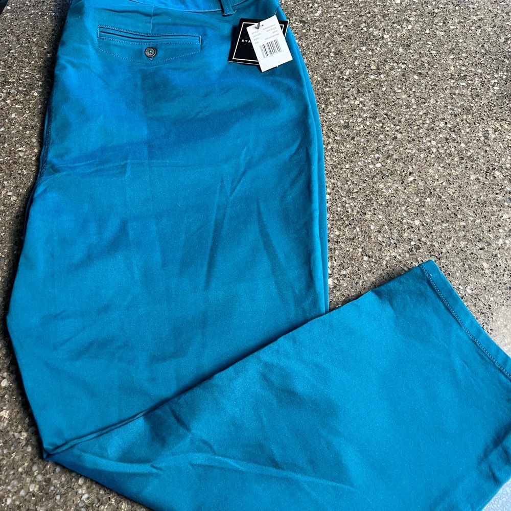 NWT Ryan Wylde Plus Size Trousers Size 24W Thick Stretch Waistband Ink Blue